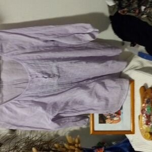 Sonoma Purple Notched Collar Button Down Blouse